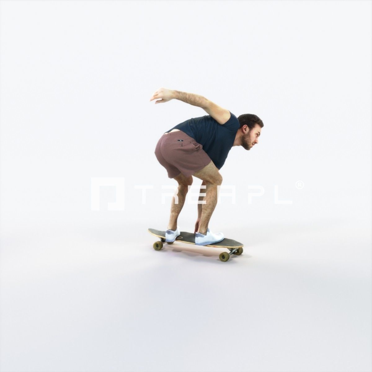 Flow 03G Riding a Skateboard Sports Man Low-poly 3D model_2