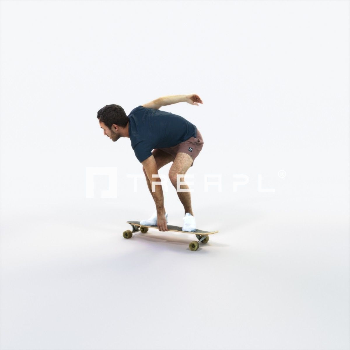 Flow 03G Riding a Skateboard Sports Man Low-poly 3D model_5
