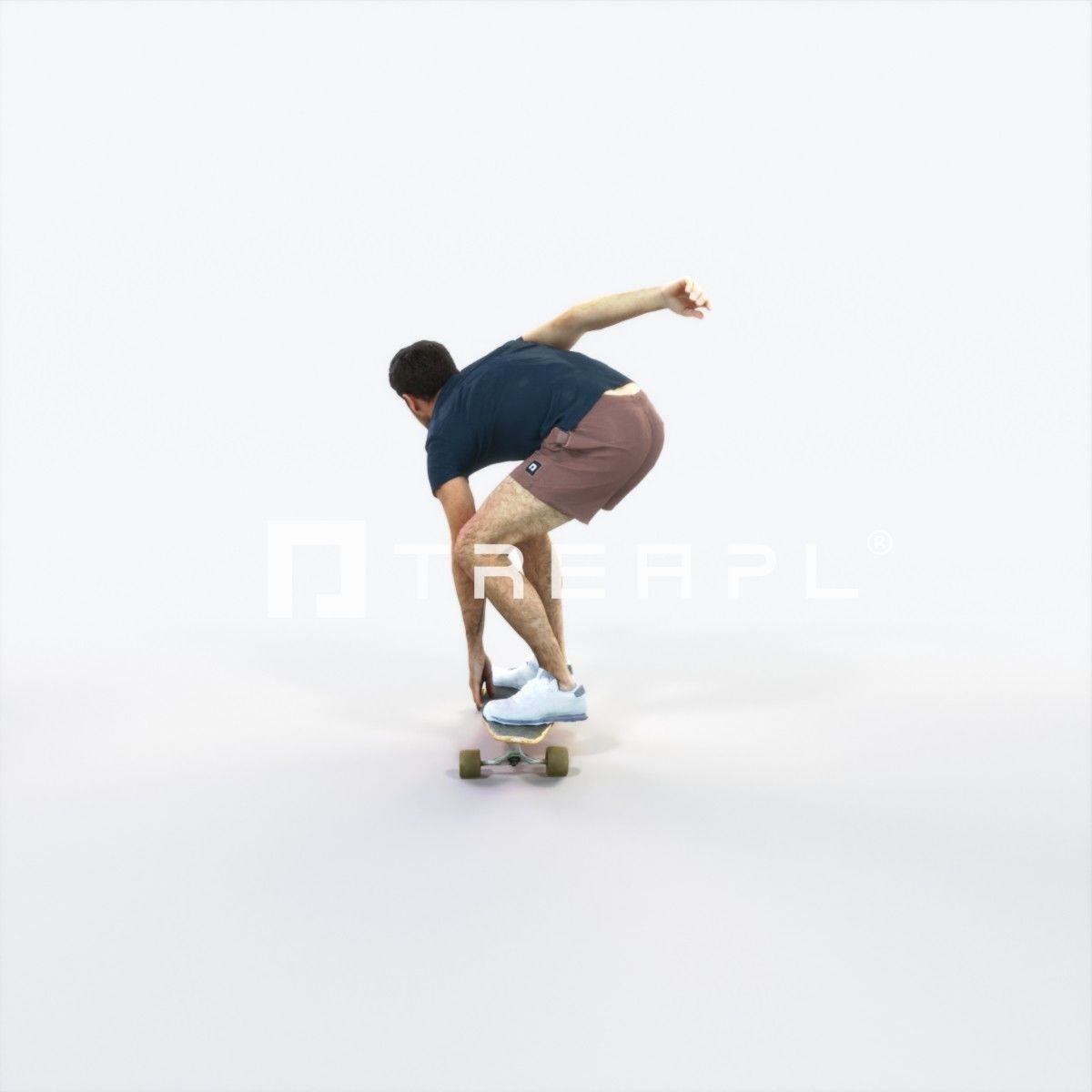 Flow 03G Riding a Skateboard Sports Man Low-poly 3D model_4