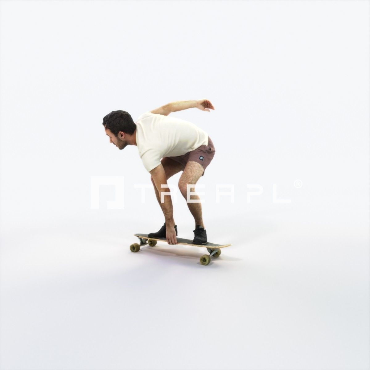 Flow 03F Riding a Skateboard Sports Man Low-poly 3D model_5