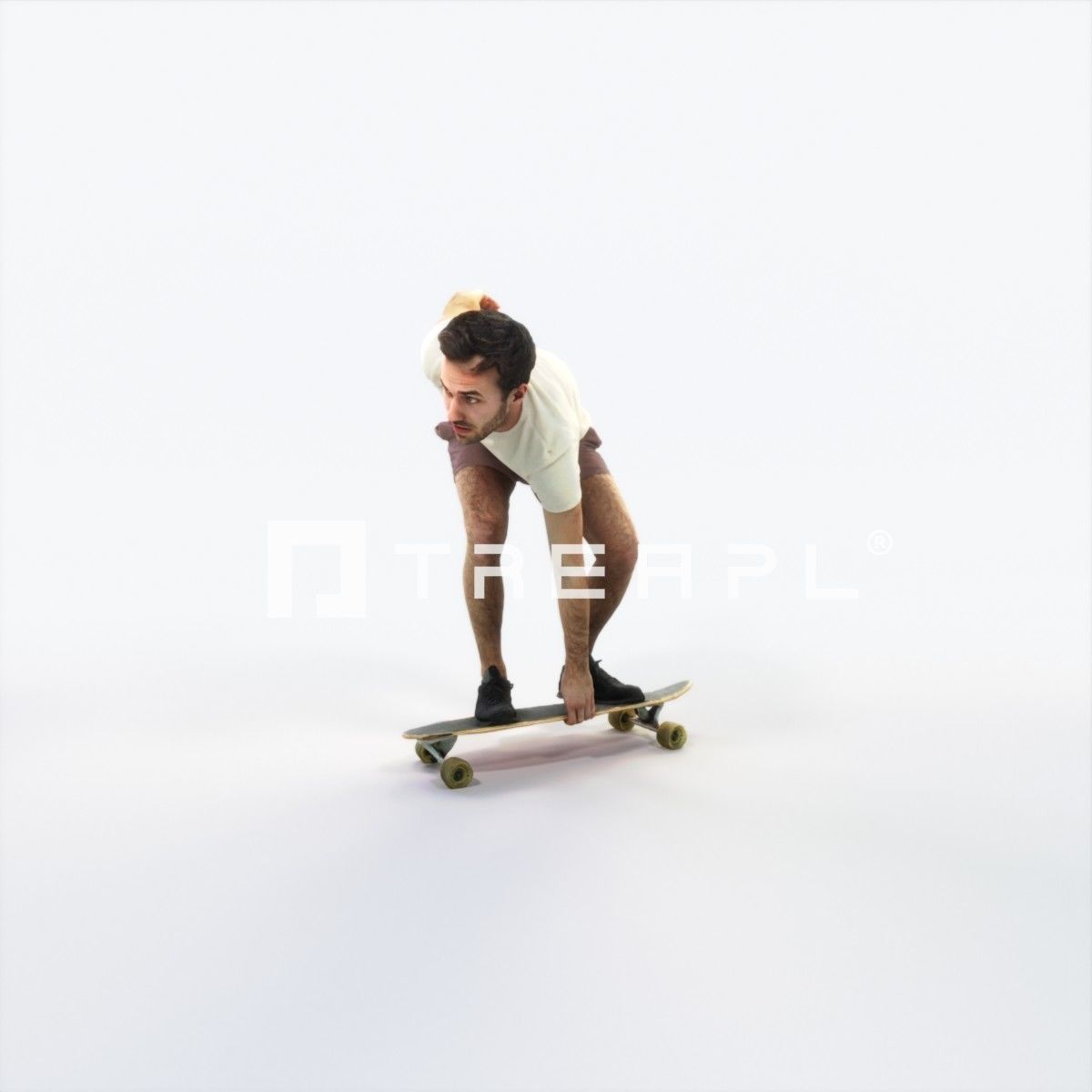 Flow 03F Riding a Skateboard Sports Man Low-poly 3D model_6