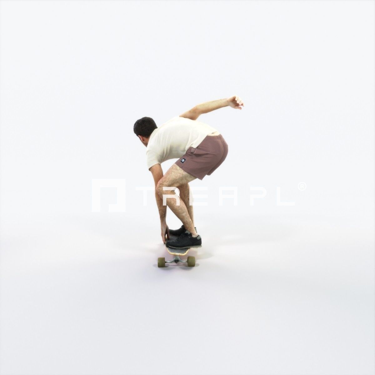 Flow 03F Riding a Skateboard Sports Man Low-poly 3D model_4