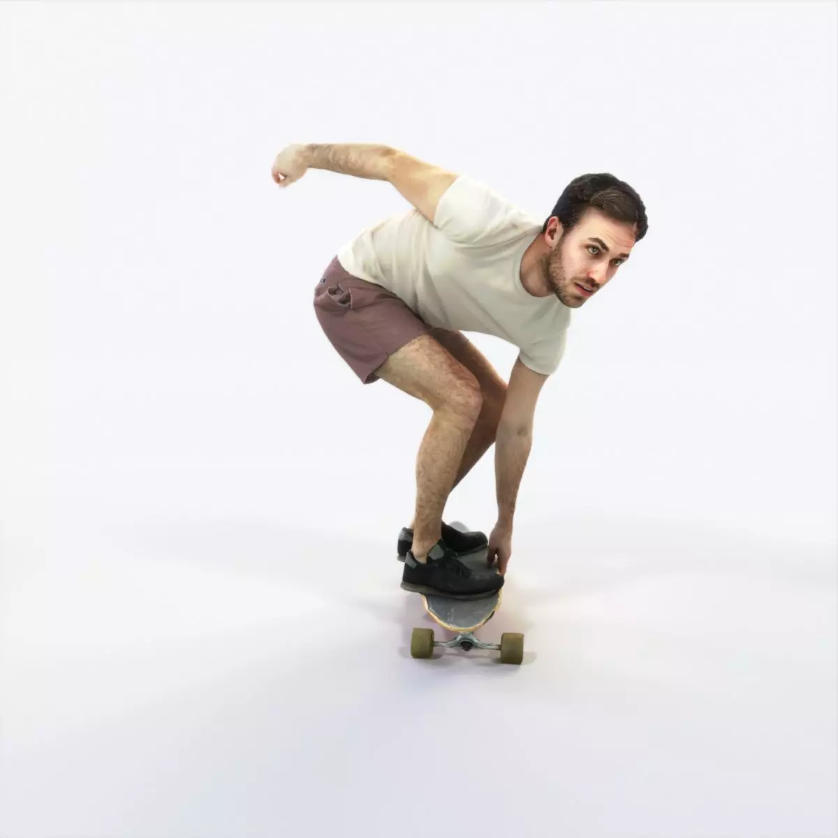 Flow 03F Riding a Skateboard Sports Man Low-poly 3D model_0