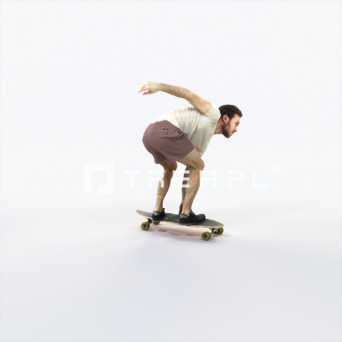 Flow 03F Riding a Skateboard Sports Man Low-poly 3D model_2