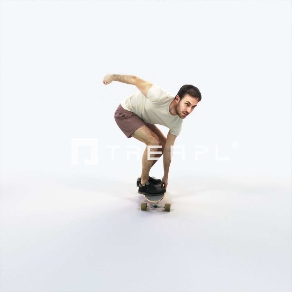 Flow 03F Riding a Skateboard Sports Man Low-poly 3D model_1