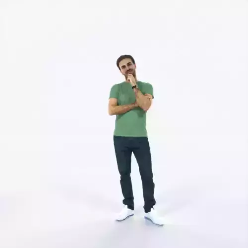 Flow 04K Listening Casual Man Low-poly 3D model