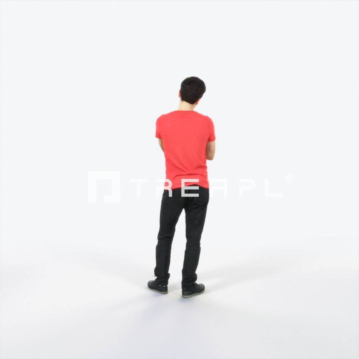 Flow 04I Listening Casual Man Low-poly 3D model_4