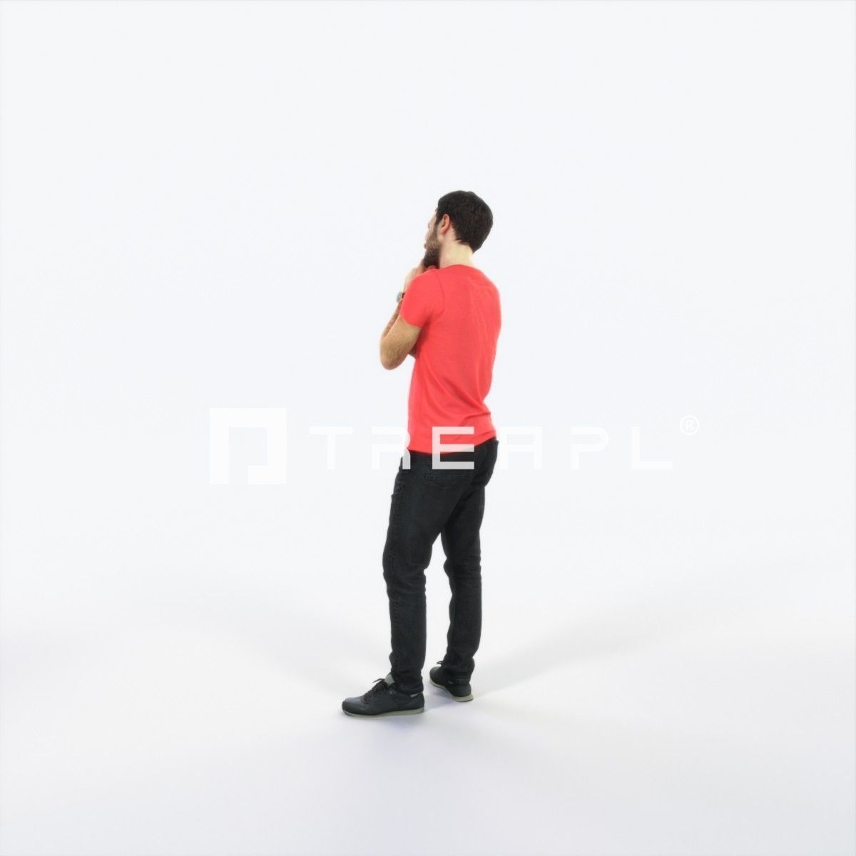 Flow 04I Listening Casual Man Low-poly 3D model_5
