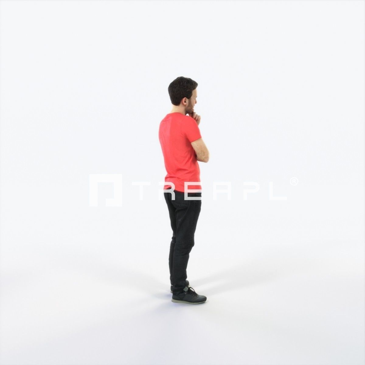 Flow 04I Listening Casual Man Low-poly 3D model_3