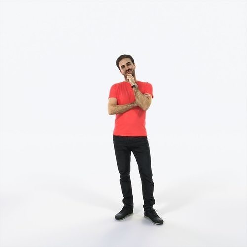 Flow 04I Listening Casual Man Low-poly 3D model