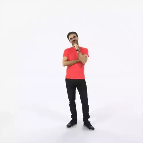 Flow 04I Listening Casual Man Low-poly 3D model