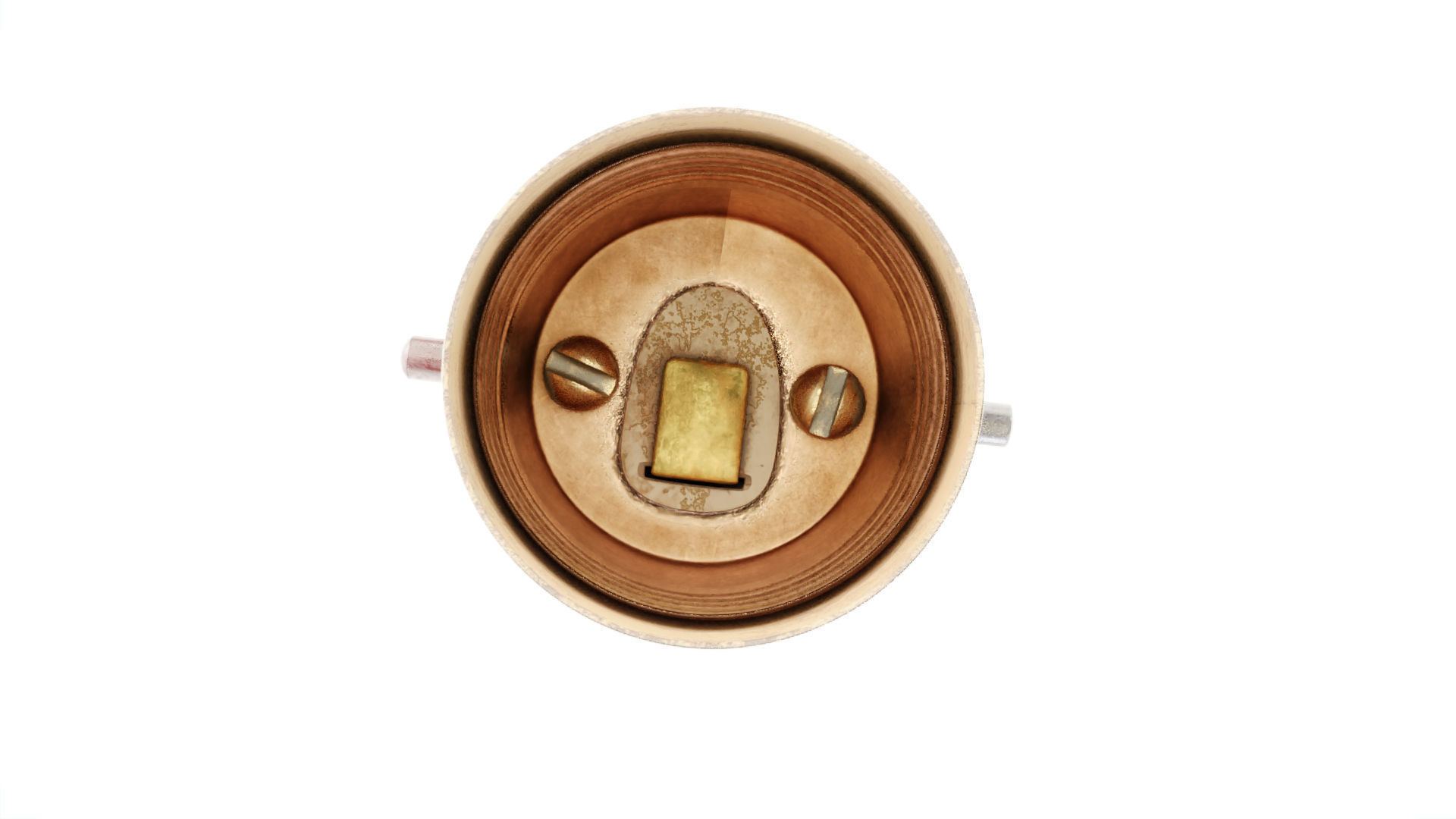 Vintage Nickeled Brass light bulb socket 3D model_1