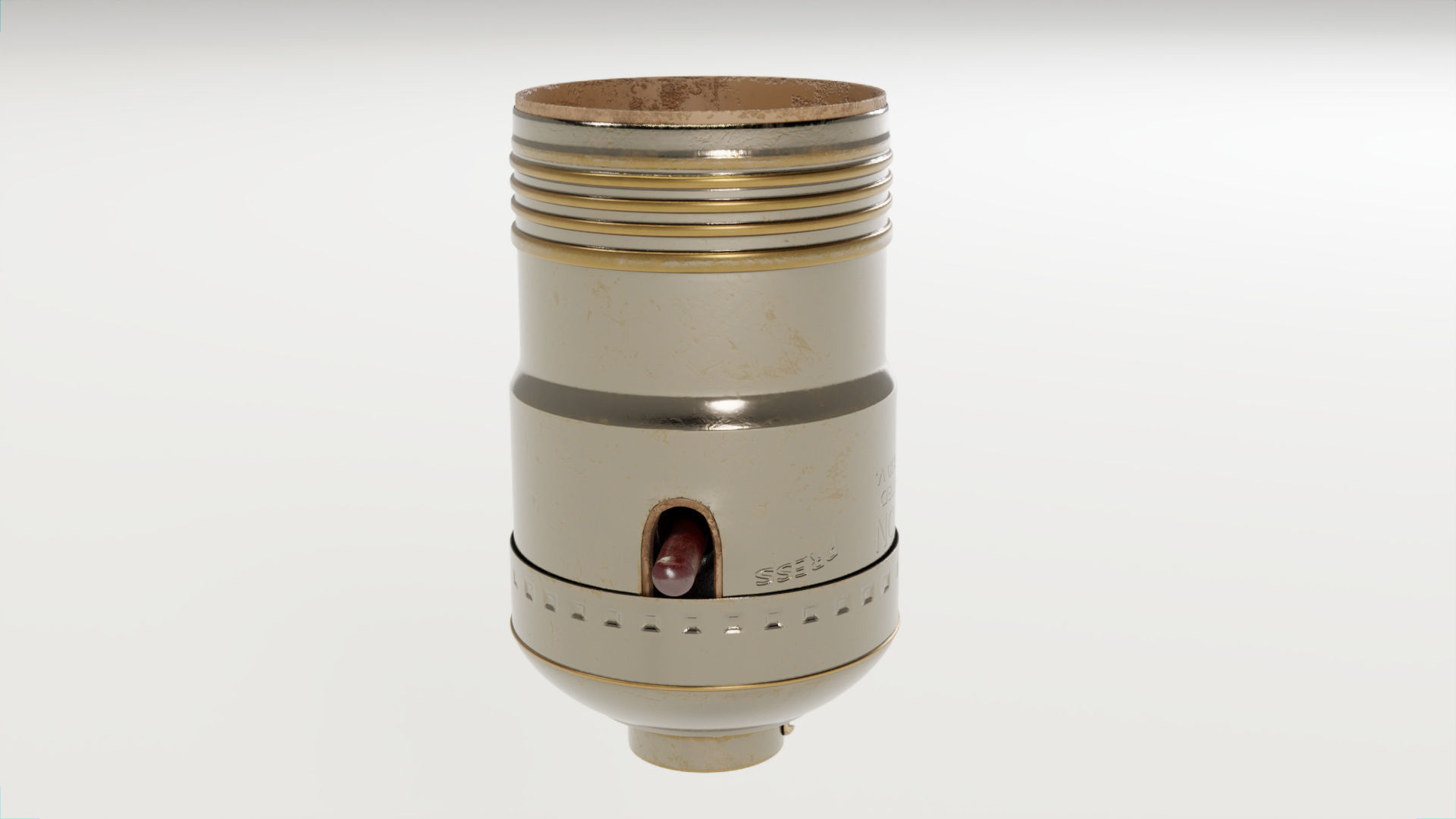 Vintage Nickeled Brass light bulb socket 3D model_7