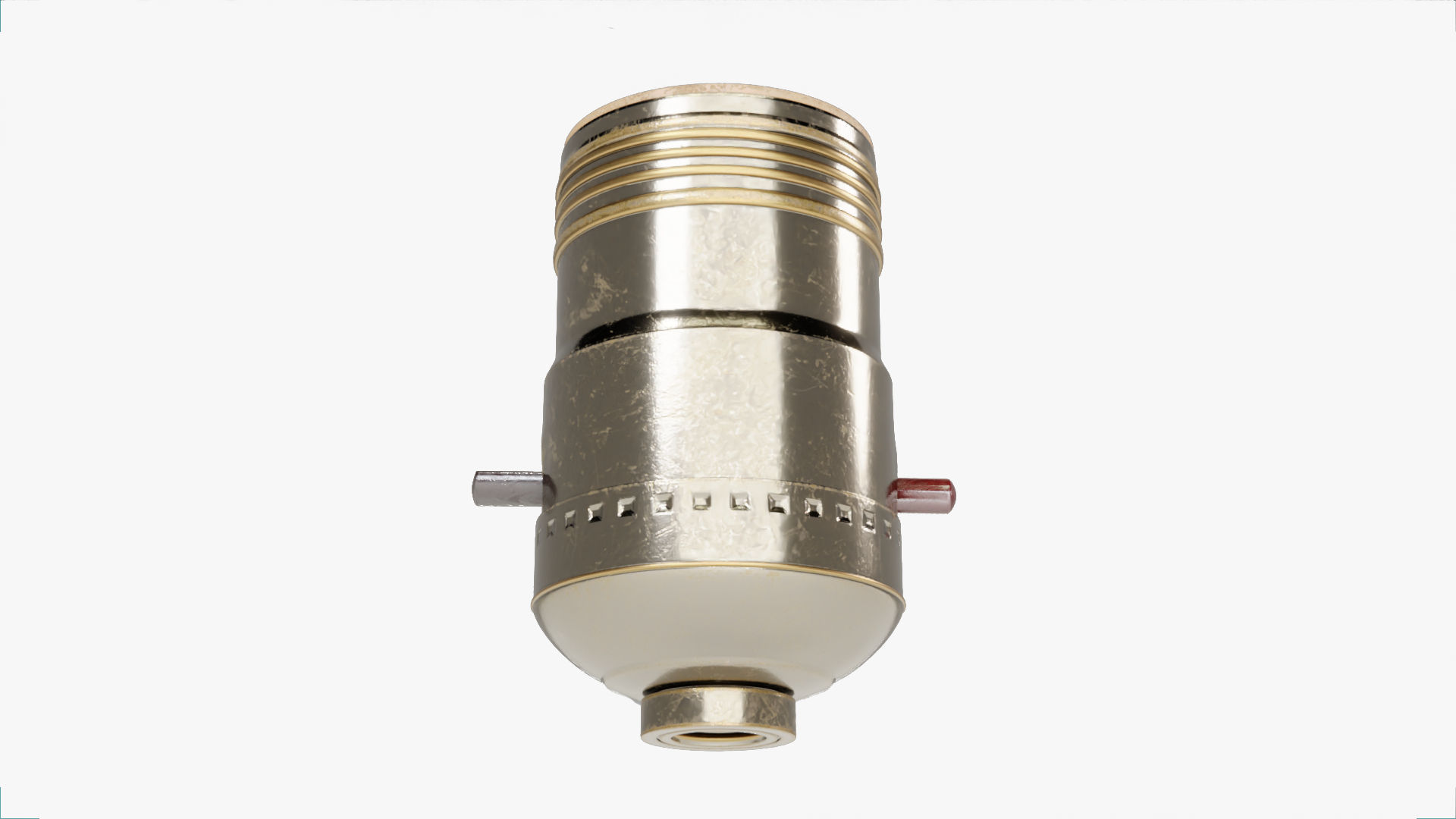 Vintage Nickeled Brass light bulb socket 3D model_9