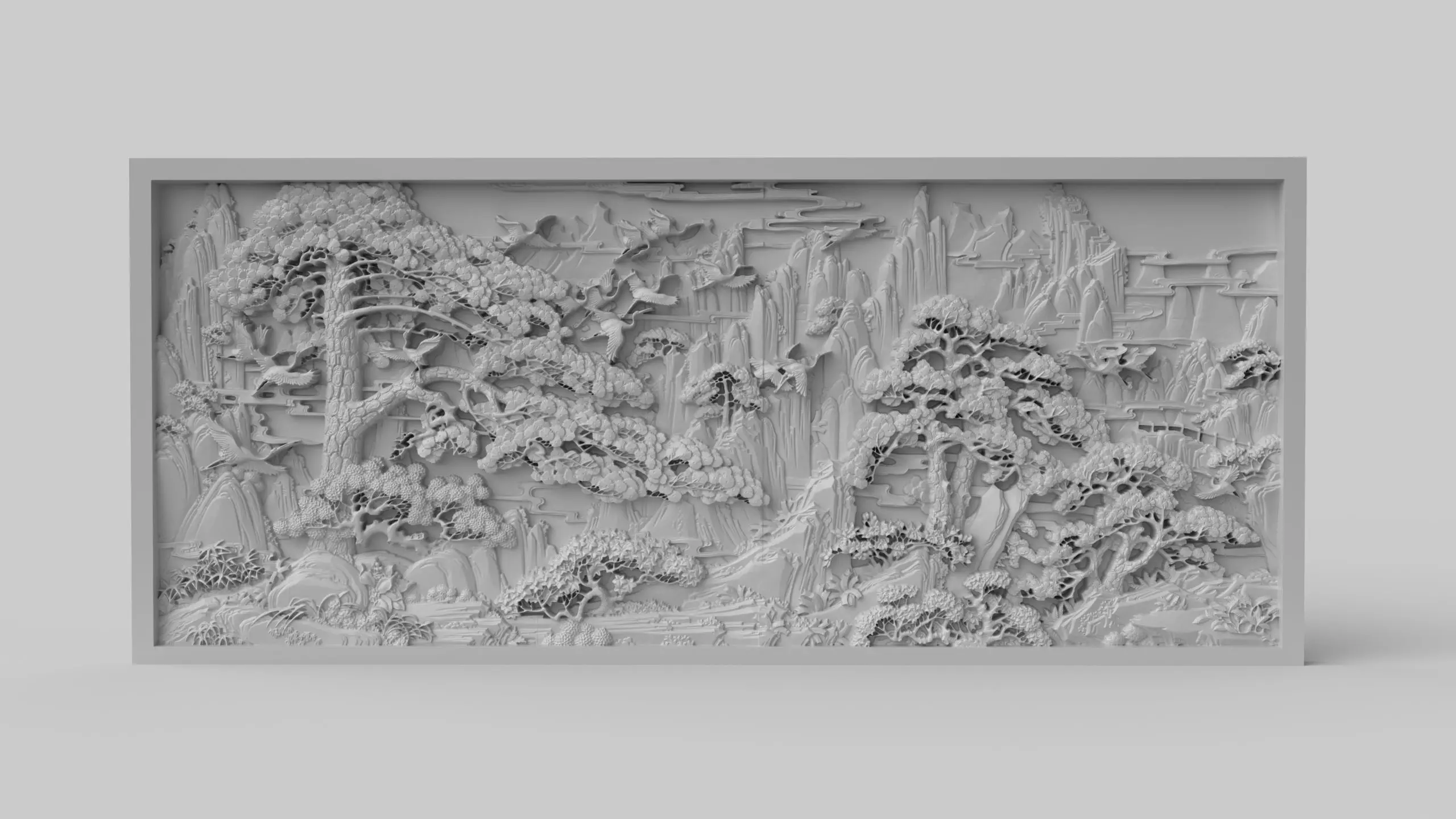 CNC Sculpted Traditional Asian Relief vol 8 3D print model_0