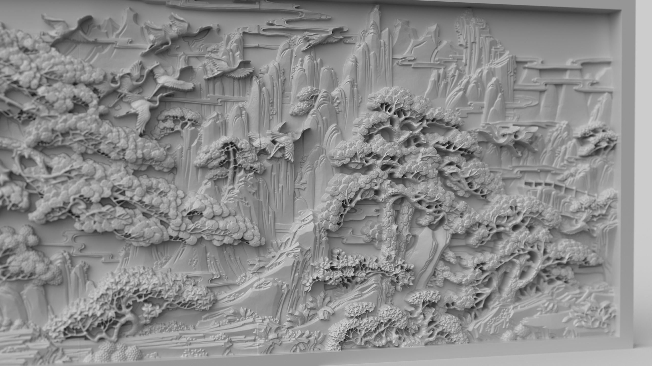 CNC Sculpted Traditional Asian Relief vol 8 3D print model_2