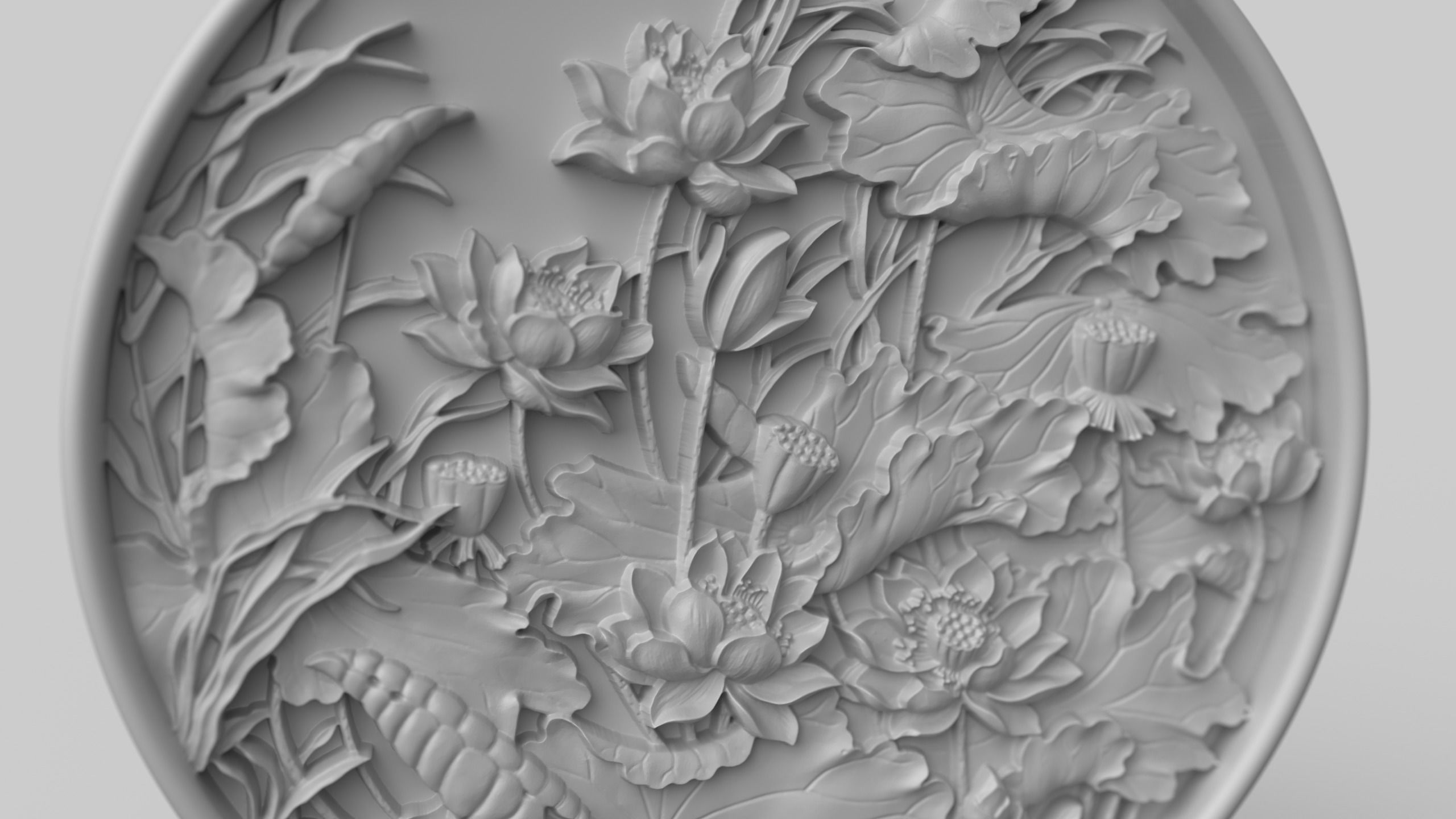 CNC Sculpted Traditional Asian Relief vol 6 3D print model_1