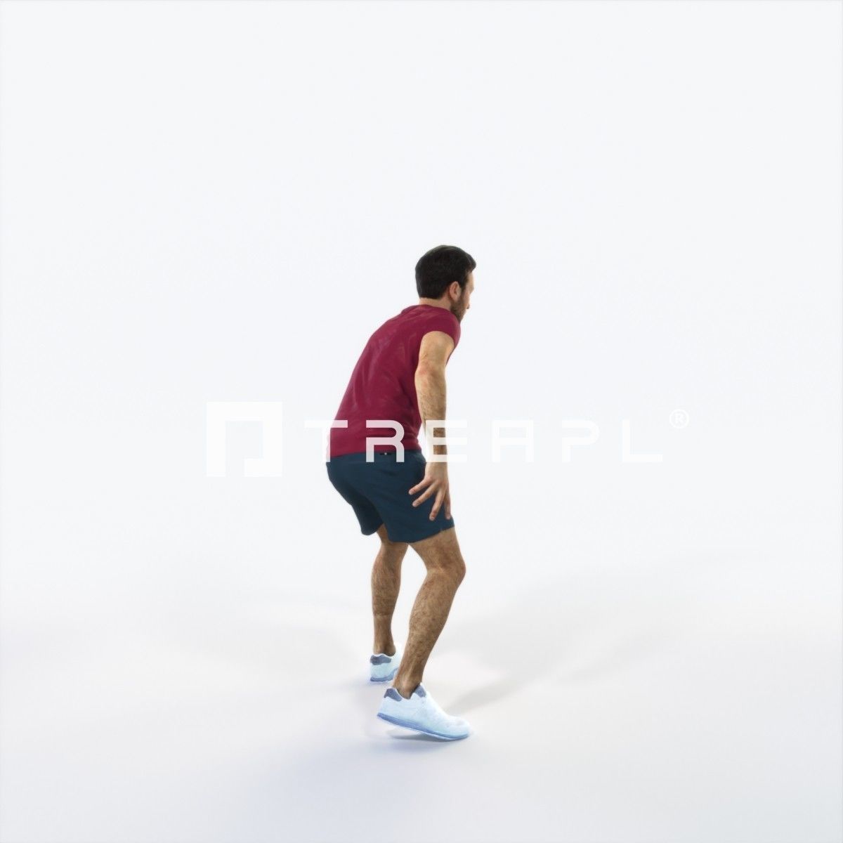 Flow 09I Football Changing Direction Sports Man Low-poly 3D model_3