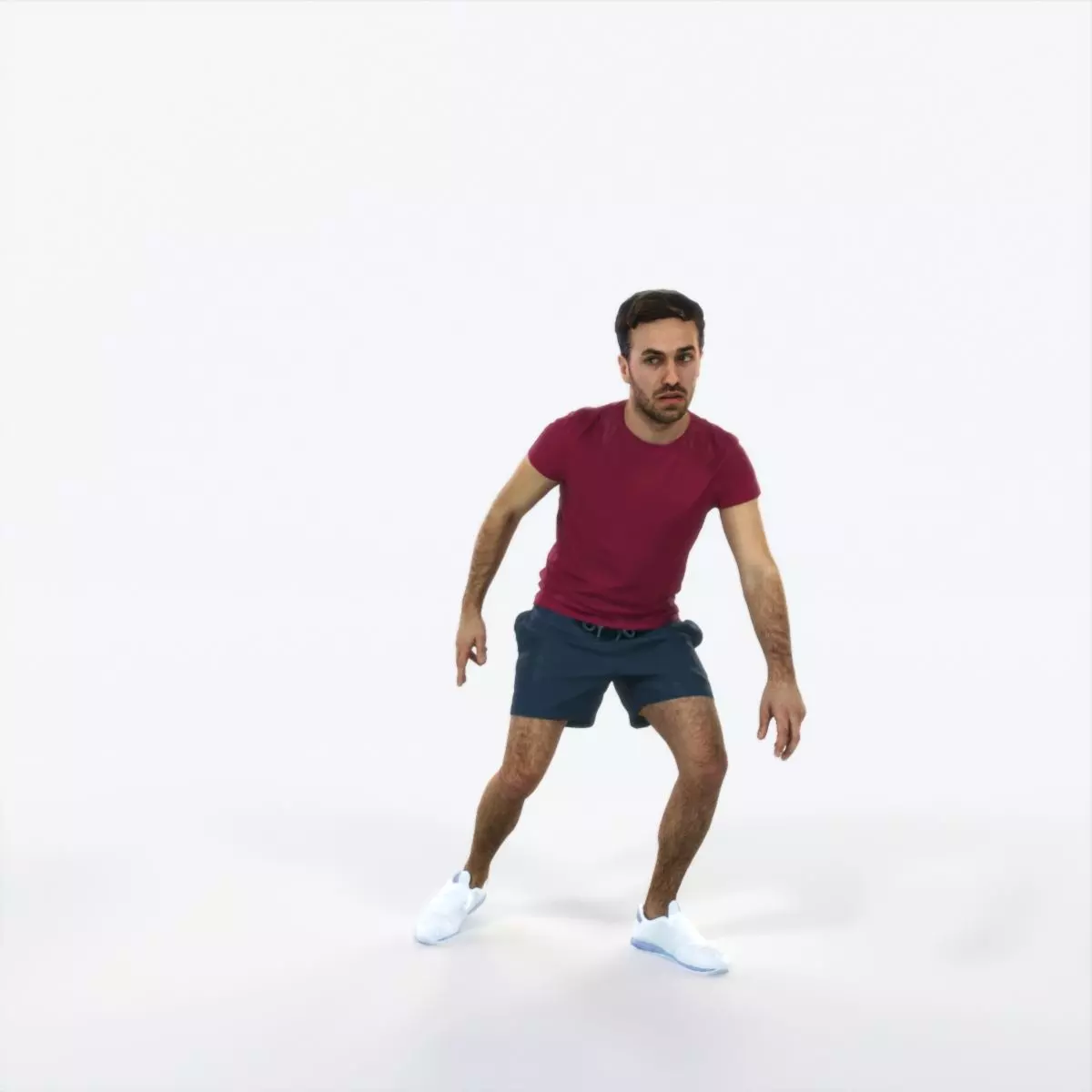 Flow 09I Football Changing Direction Sports Man Low-poly 3D model_0