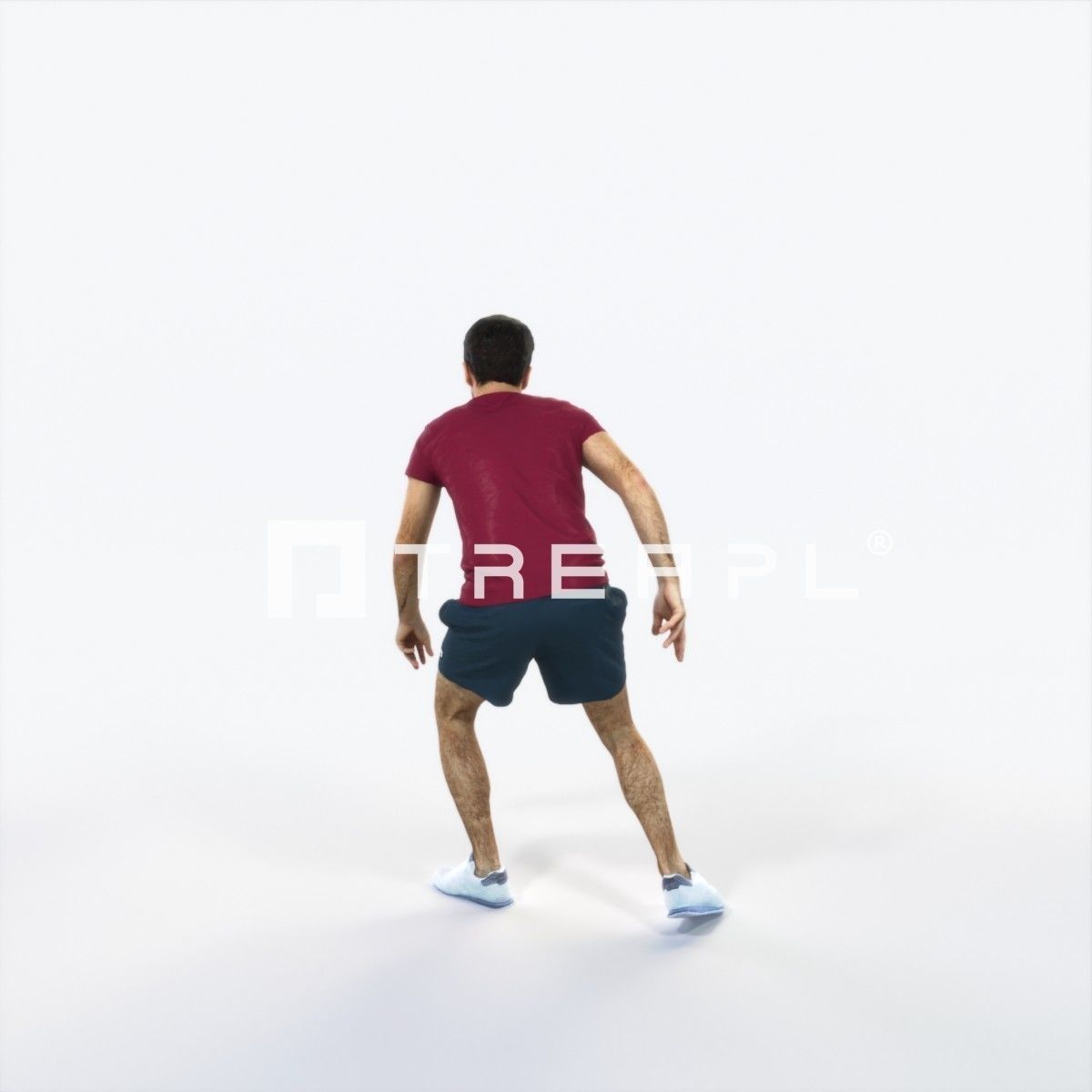 Flow 09I Football Changing Direction Sports Man Low-poly 3D model_4