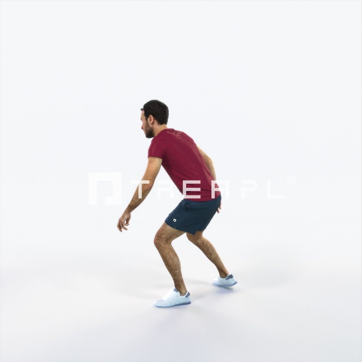 Flow 09I Football Changing Direction Sports Man Low-poly 3D model_5