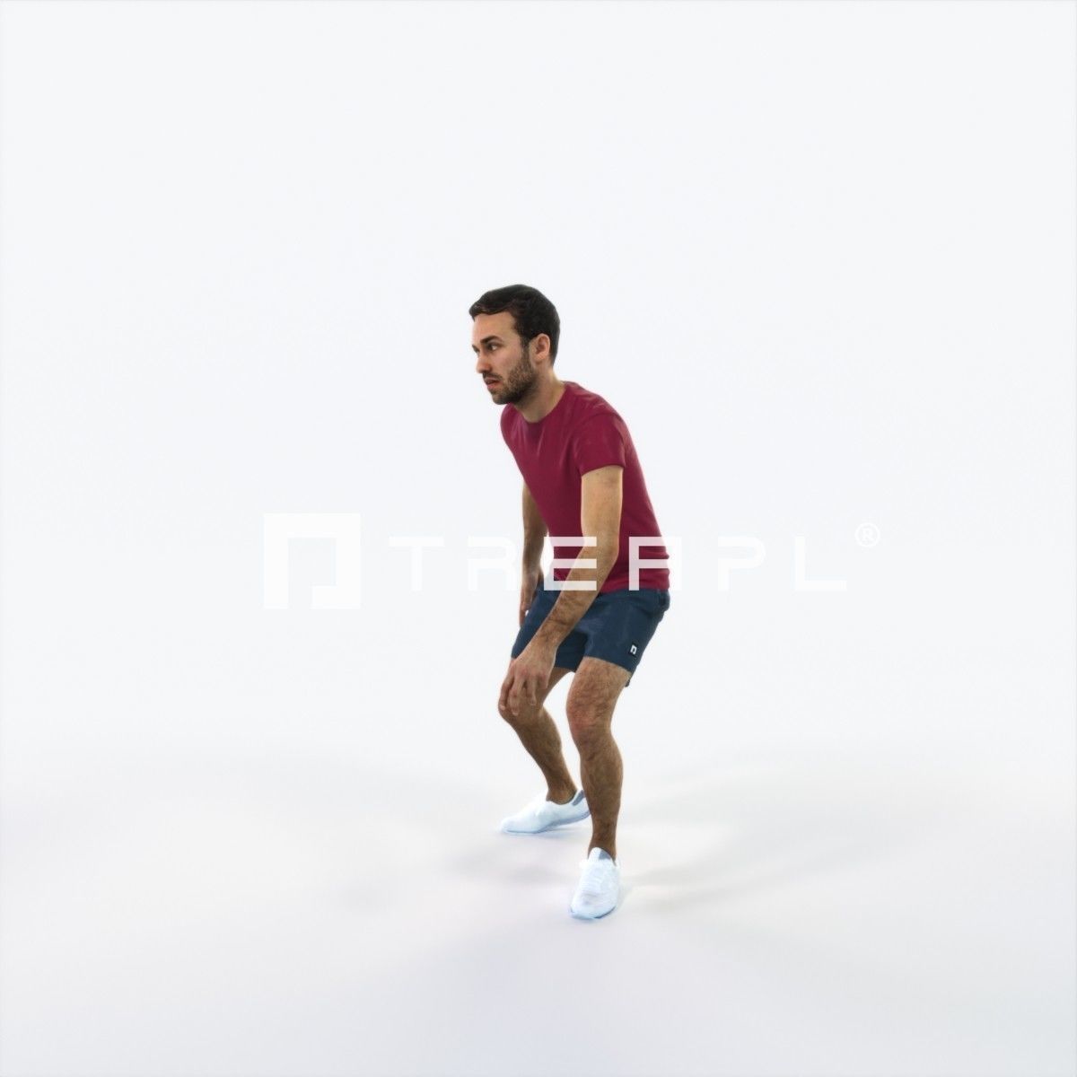 Flow 09I Football Changing Direction Sports Man Low-poly 3D model_6