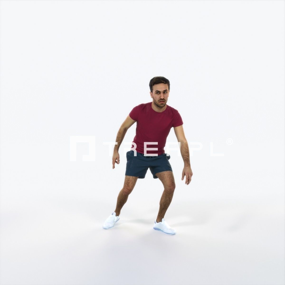 Flow 09I Football Changing Direction Sports Man Low-poly 3D model_1