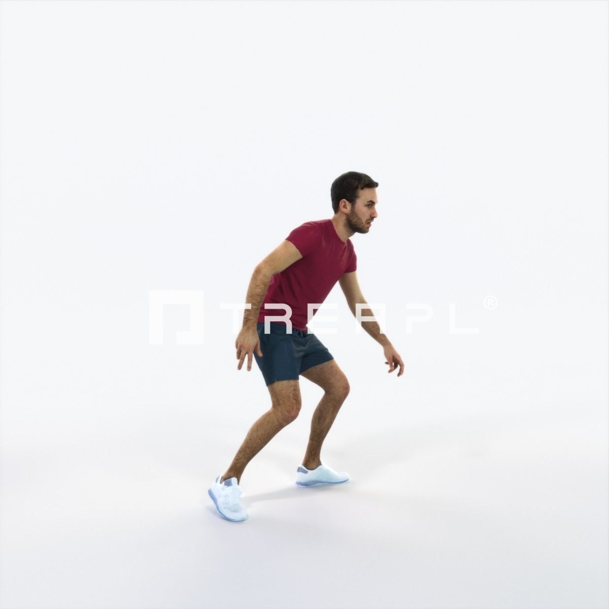 Flow 09I Football Changing Direction Sports Man Low-poly 3D model_2