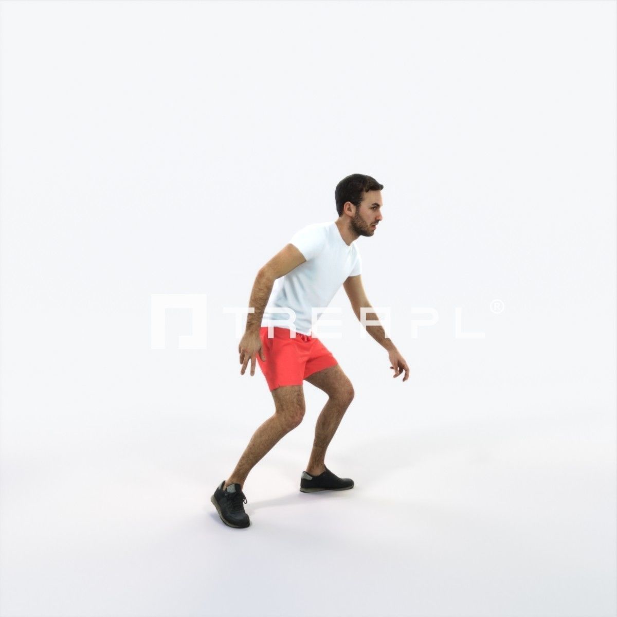 Flow 09F Football Changing Direction Sports Man Low-poly 3D model_2