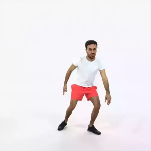 Flow 09F Football Changing Direction Sports Man Low-poly 3D model