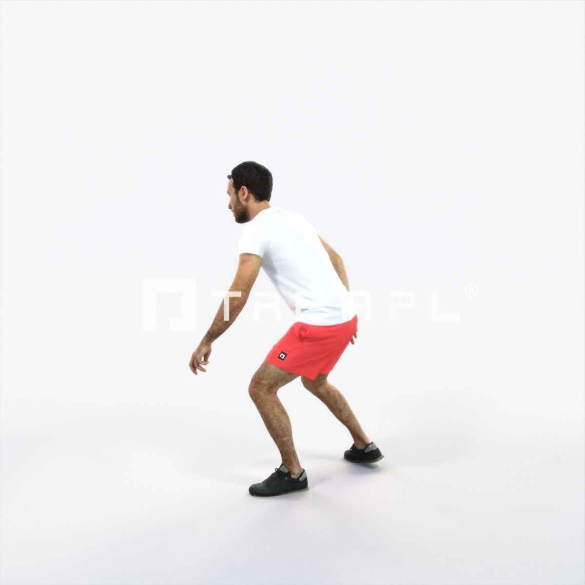 Flow 09F Football Changing Direction Sports Man Low-poly 3D model_5