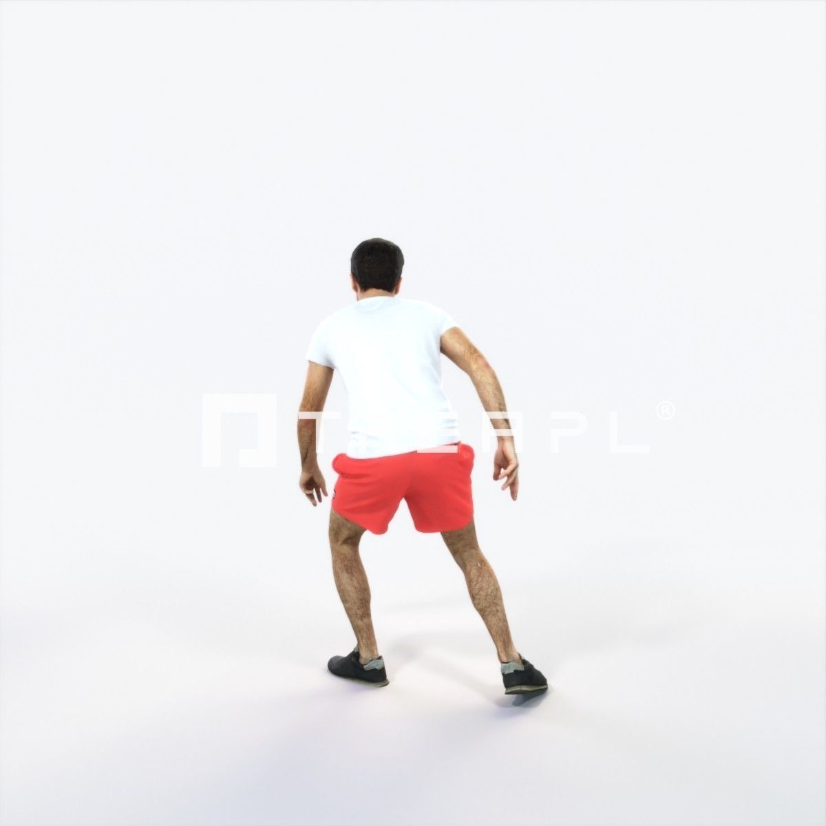 Flow 09F Football Changing Direction Sports Man Low-poly 3D model_4