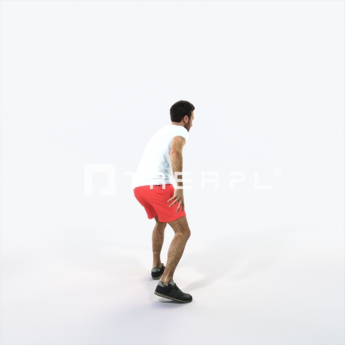 Flow 09F Football Changing Direction Sports Man Low-poly 3D model_3