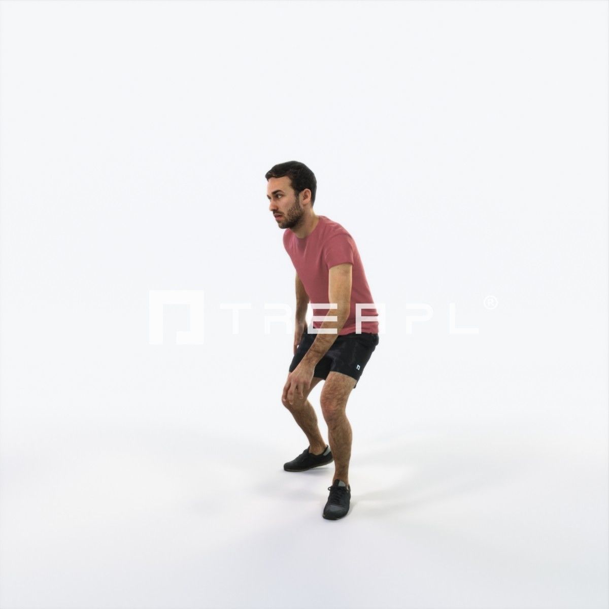 Flow 09E Football Changing Direction Sports Man Low-poly 3D model_6