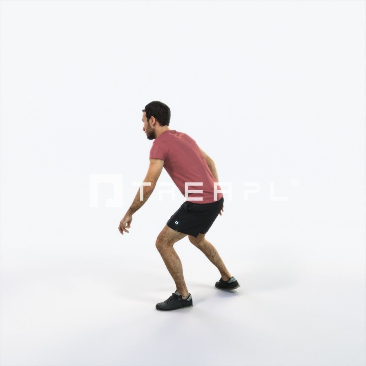 Flow 09E Football Changing Direction Sports Man Low-poly 3D model_5