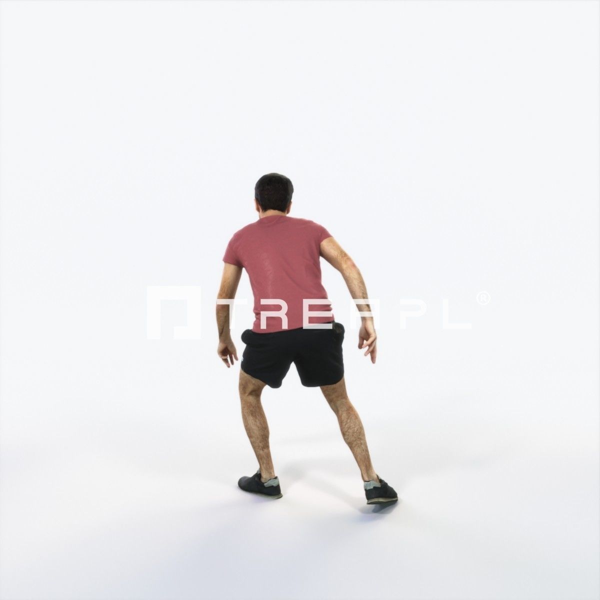 Flow 09E Football Changing Direction Sports Man Low-poly 3D model_4