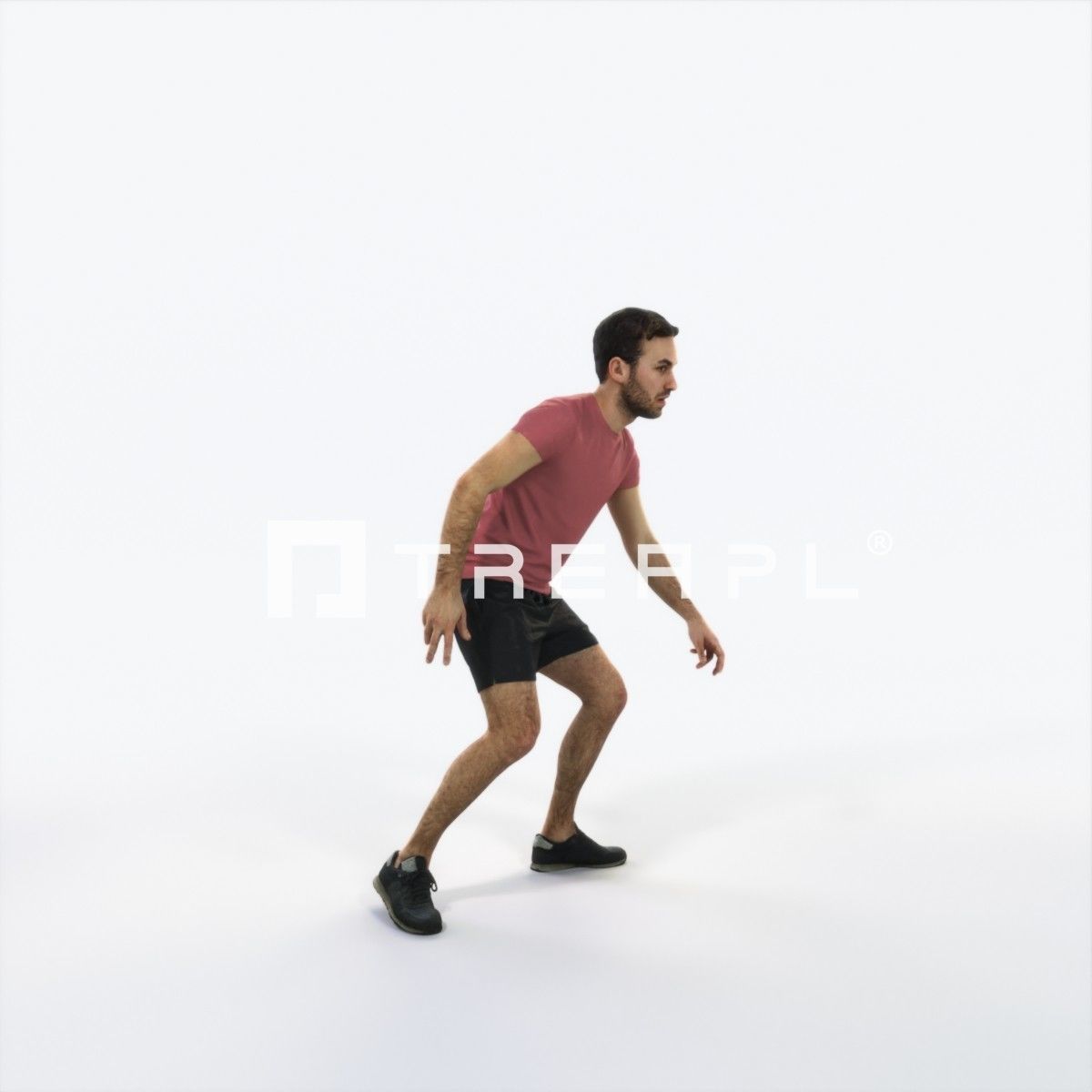 Flow 09E Football Changing Direction Sports Man Low-poly 3D model_2