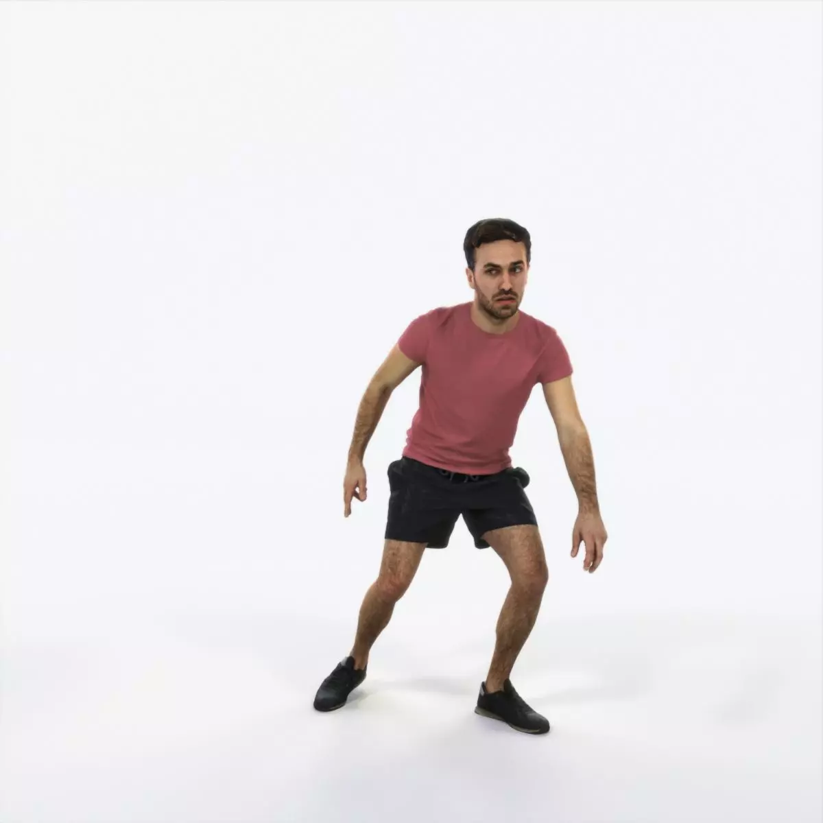 Flow 09E Football Changing Direction Sports Man Low-poly 3D model_0