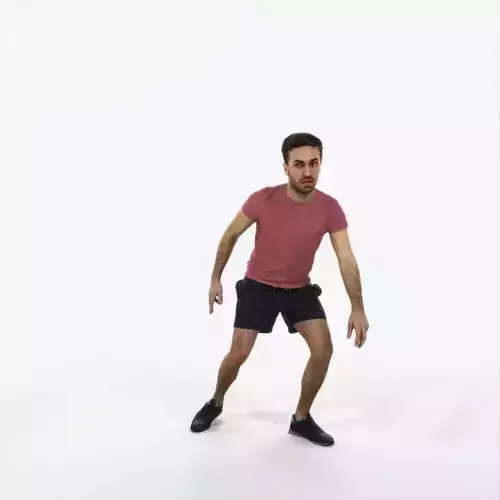Flow 09E Football Changing Direction Sports Man Low-poly 3D model
