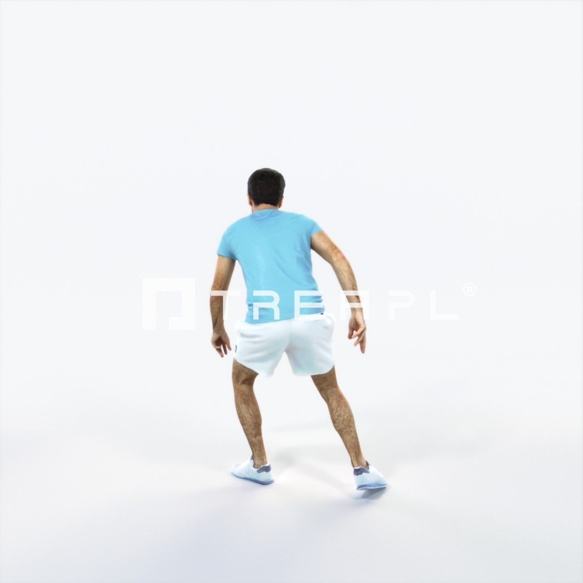 Flow 09D Football Changing Direction Sports Man Low-poly 3D model_4