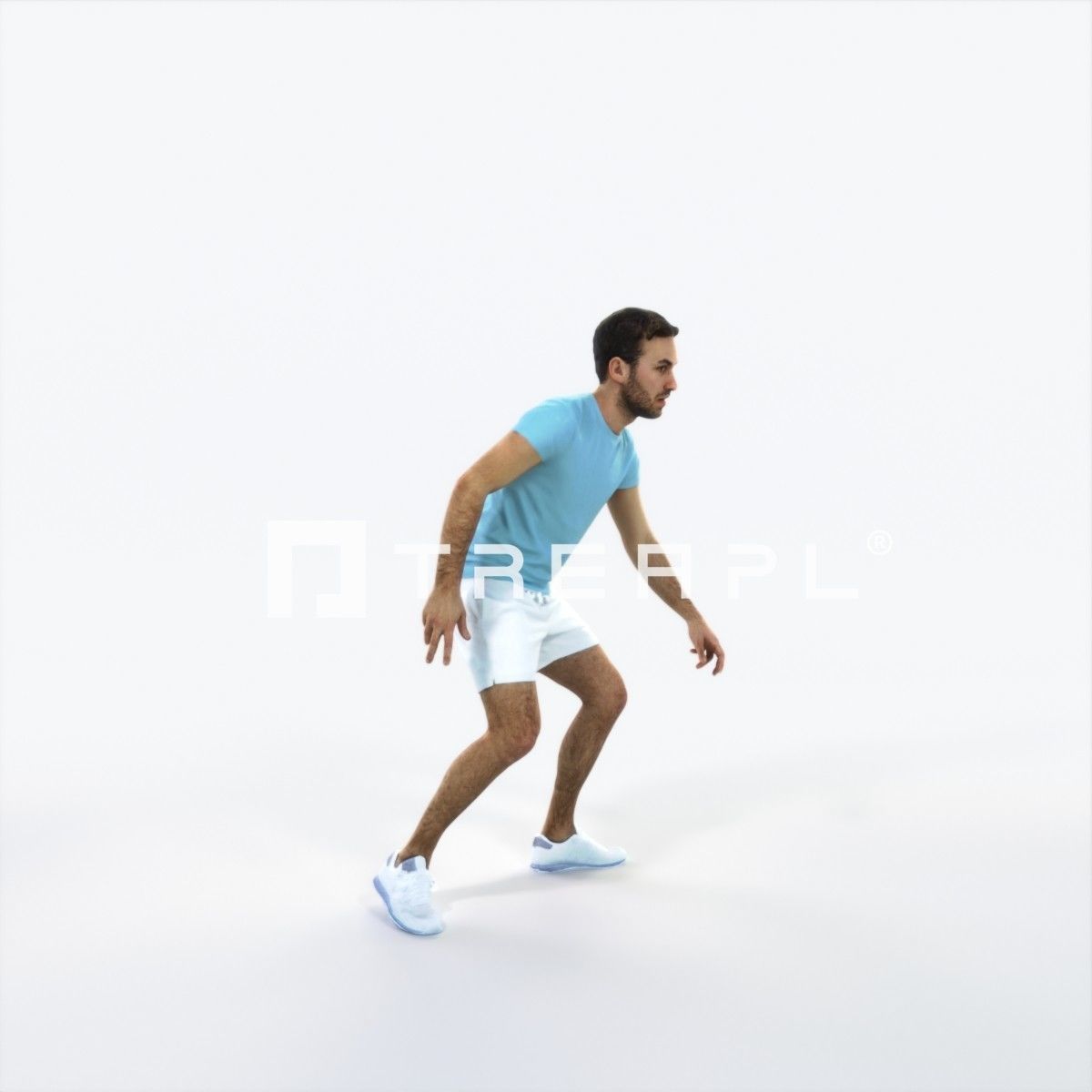 Flow 09D Football Changing Direction Sports Man Low-poly 3D model_2