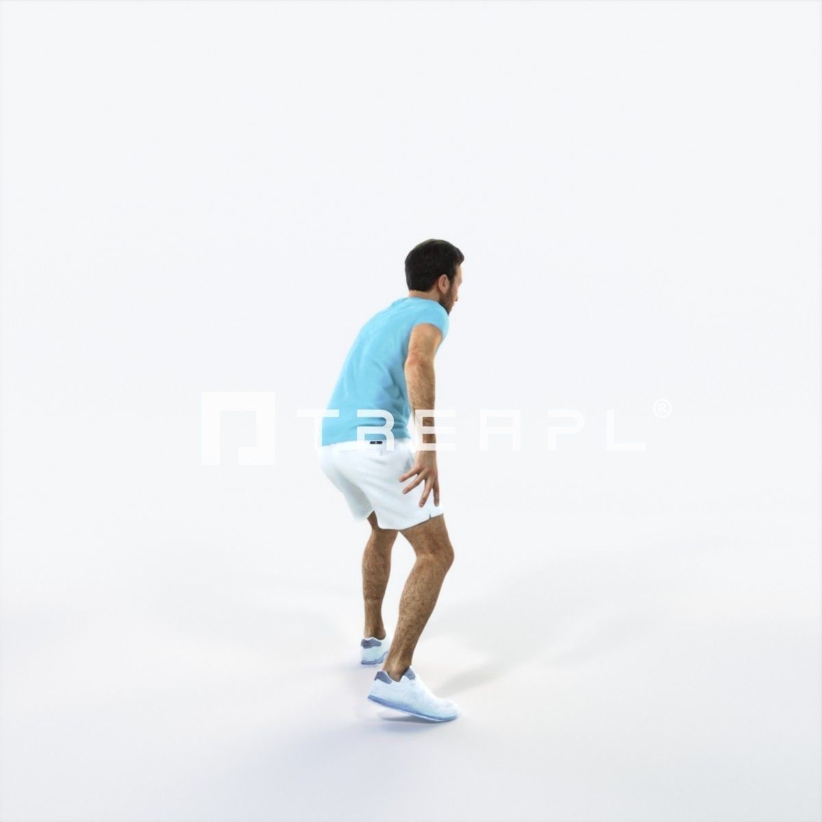 Flow 09D Football Changing Direction Sports Man Low-poly 3D model_3
