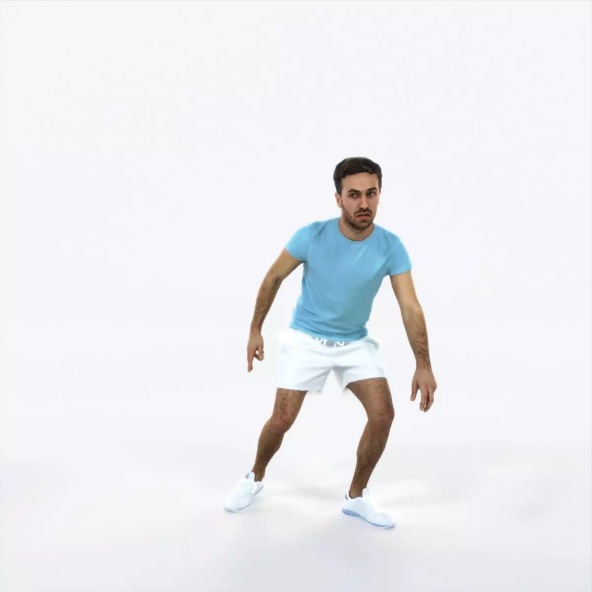 Flow 09D Football Changing Direction Sports Man Low-poly 3D model_0