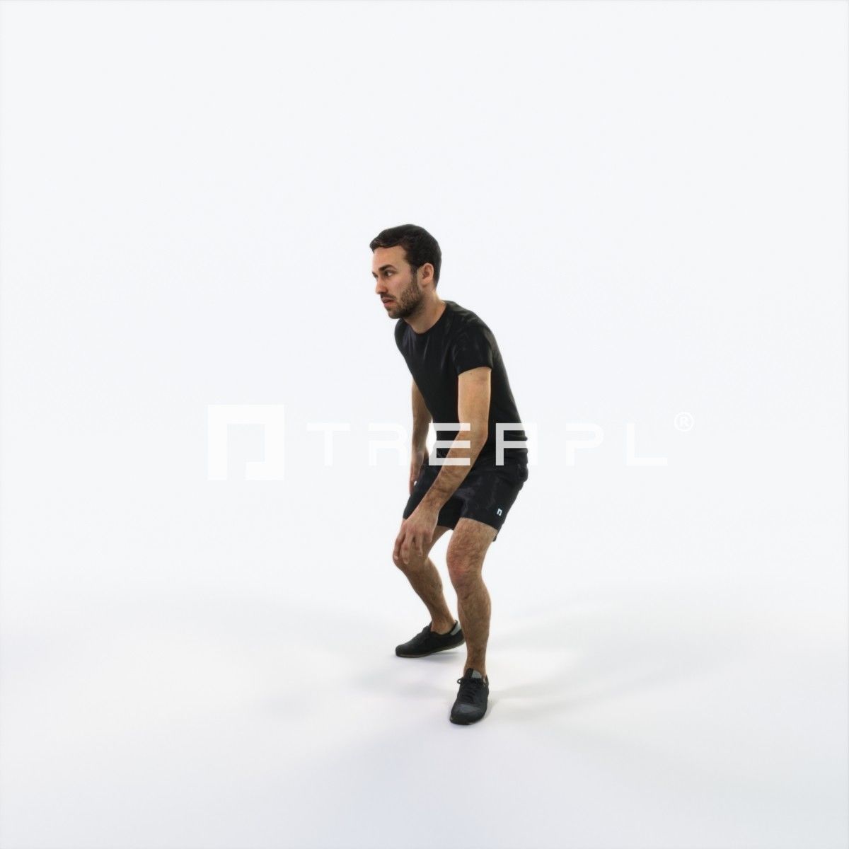 Flow 09B Football Changing Direction Sports Man Low-poly 3D model_6