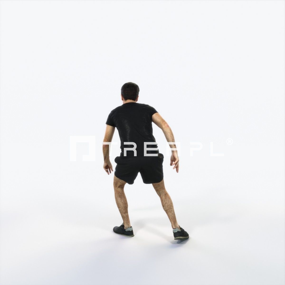 Flow 09B Football Changing Direction Sports Man Low-poly 3D model_4