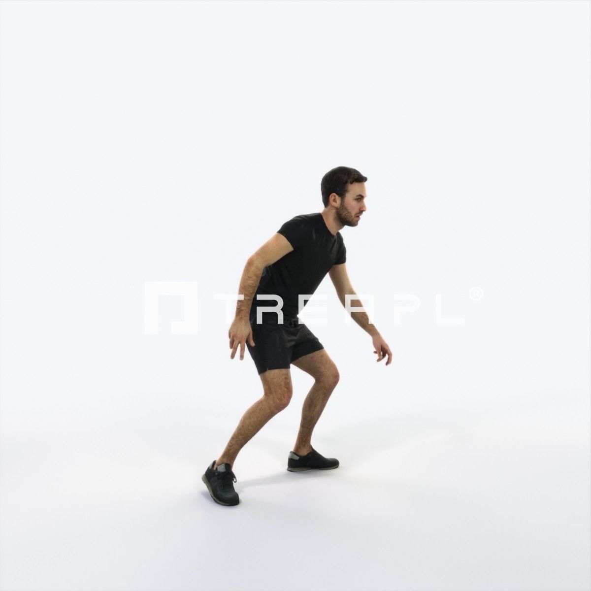 Flow 09B Football Changing Direction Sports Man Low-poly 3D model_2