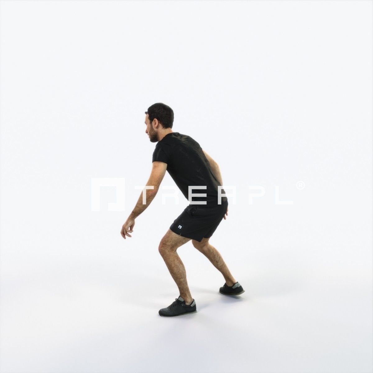 Flow 09B Football Changing Direction Sports Man Low-poly 3D model_5