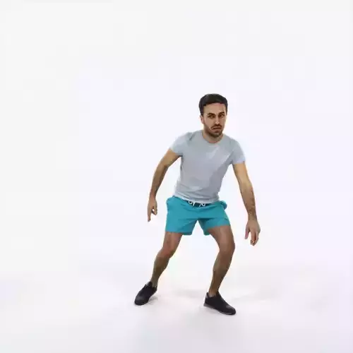 Flow 09A Football Changing Direction Sports Man Low-poly 3D model