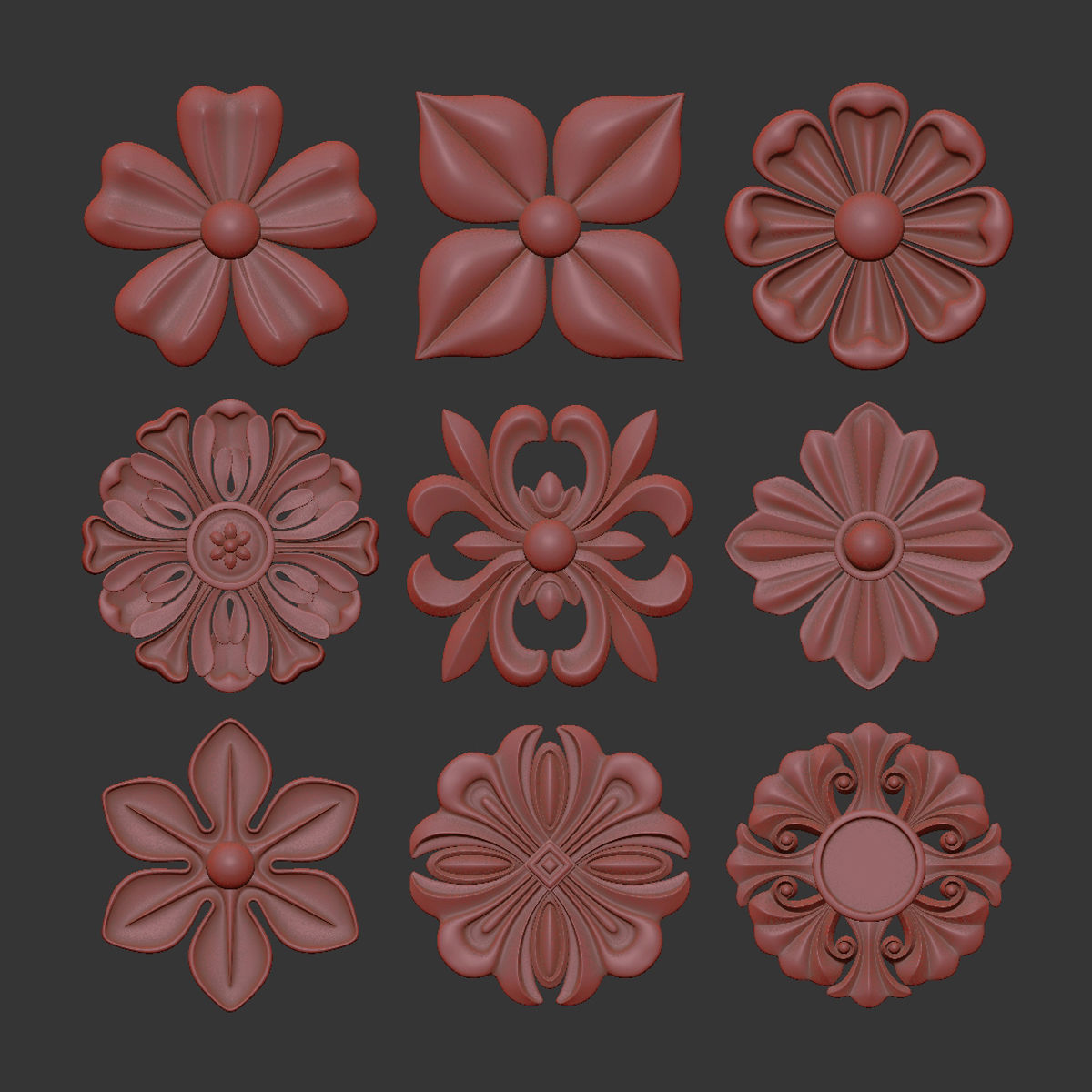 Ornament Element Pack 17 3D model_6