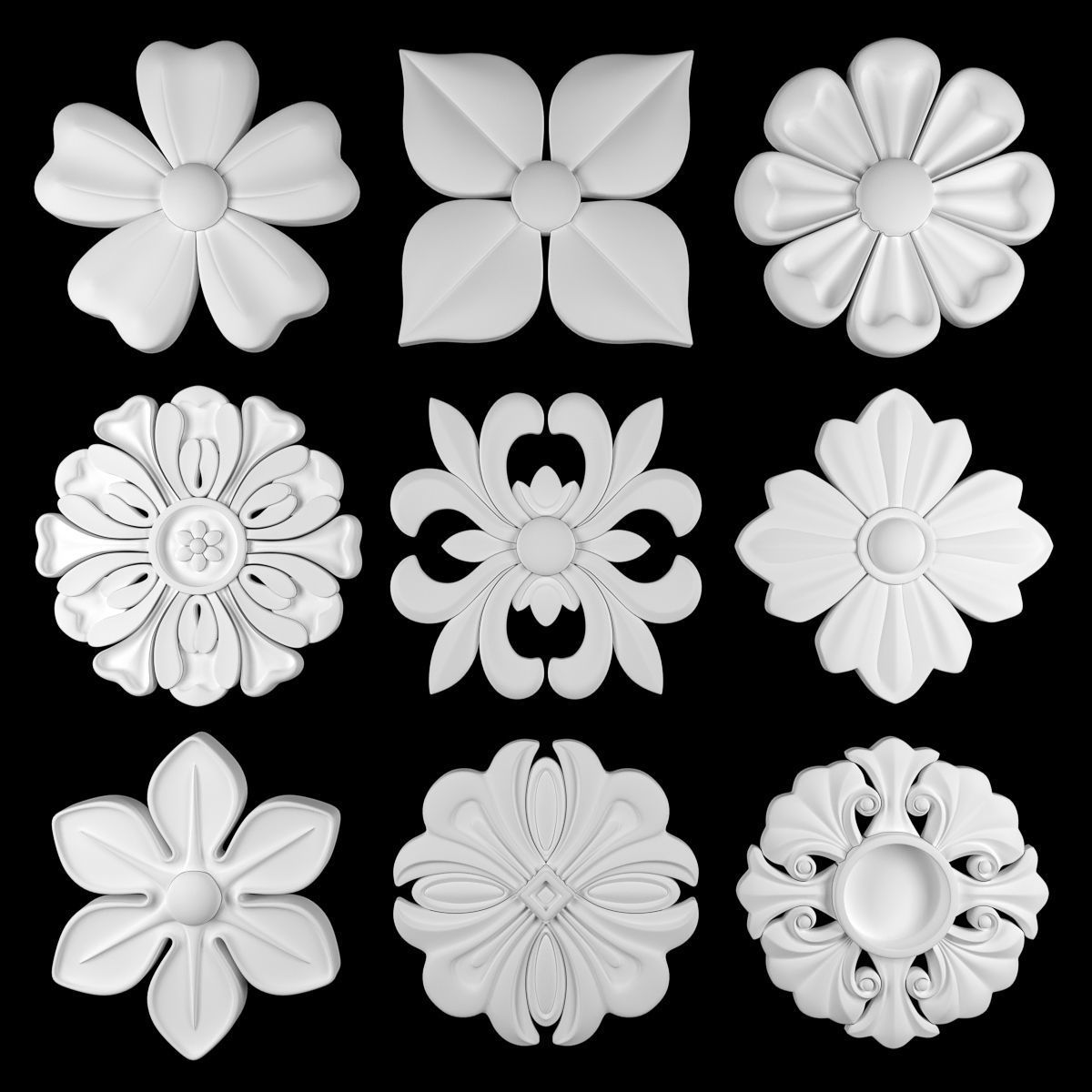 Ornament Element Pack 17 3D model_1